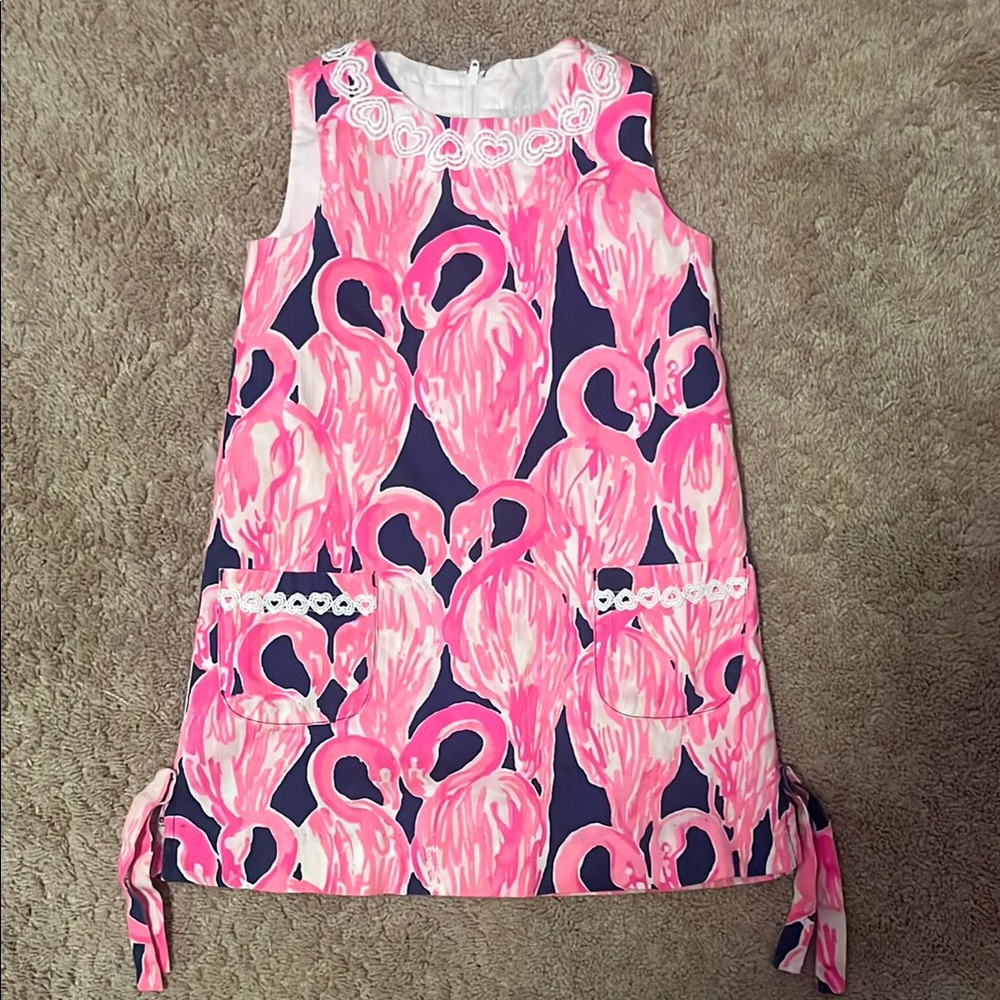 Lilly Pulitzer Pink Flamingo Print Sleeveless Dress